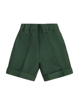Paio Crippa green baby shorts with elastic waist