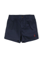 Shorts per neonato Polo Ralph Lauren Kids blu con ricamo Polo Pony sul davanti - Rubino Kids