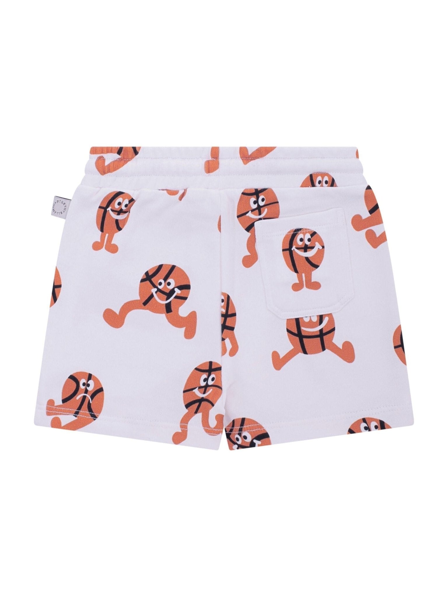 Shorts per neonato Stella McCartney Kids bianchi con stampa basketball all - over - Rubino Kids
