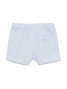 Shorts per neonato Tartine Et Chocolat azzurro in lino con logo sul retro - Rubino Kids