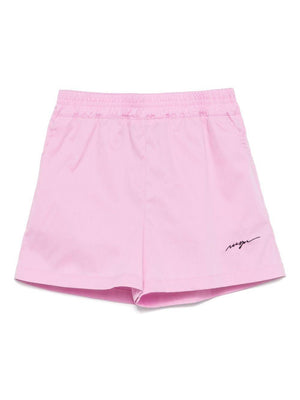 MSGM Kids pink logo sports shorts for girls with two side pockets