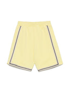 Shorts sportivi con stampa per bambino Palm Angels Kids giallo con spacchetti laterali - Rubino Kids