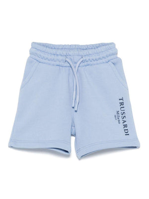 Shorts sportivi per neonato TRUSSARDI JUNIOR azzurro con logo