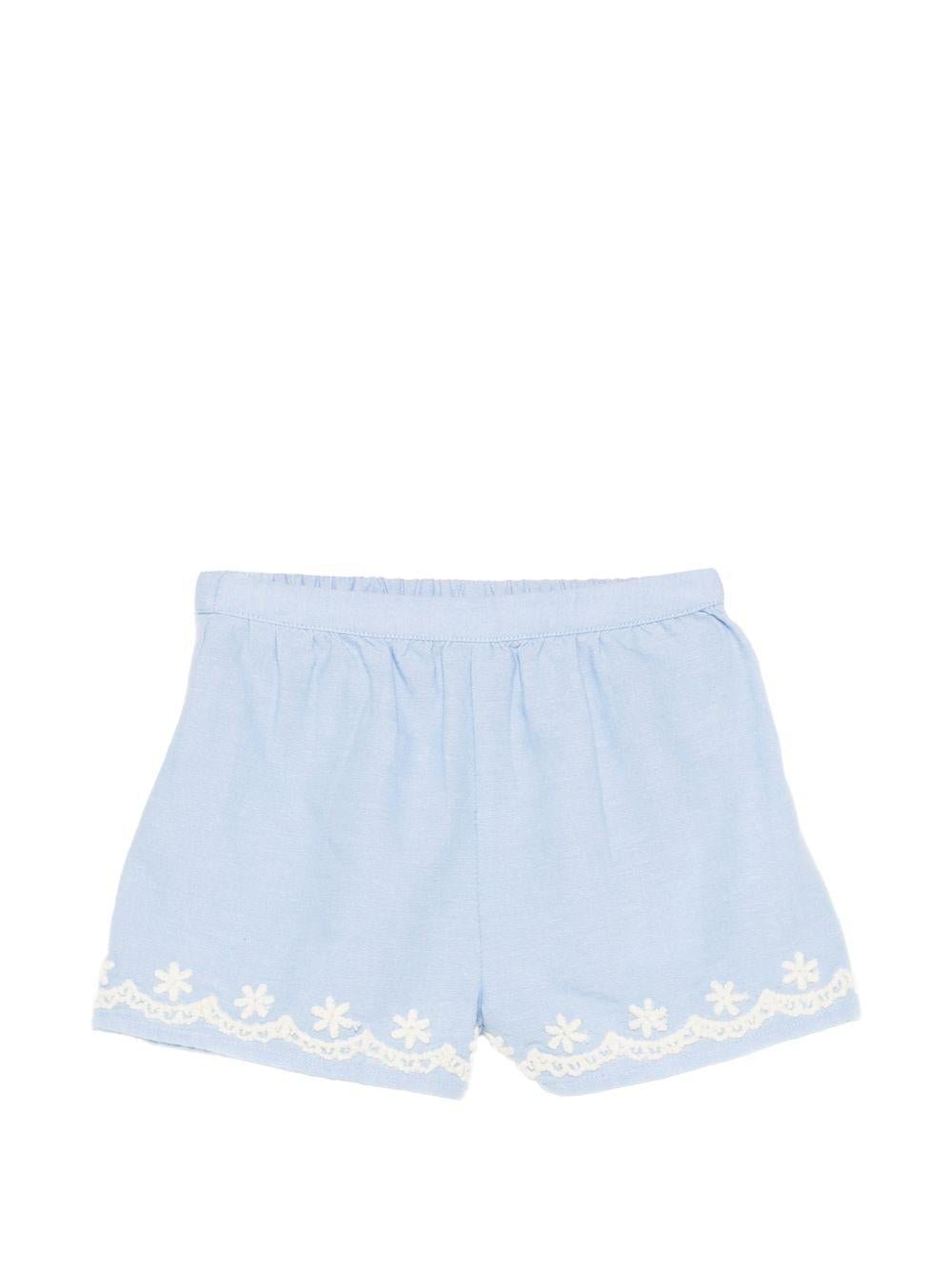 Shorts Vally per neonata Louise Misha azzurri con ricamo floreale - Rubino Kids