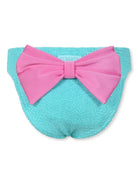 Slip bikini per bambina MC2 Saint Barth Kids Madame verde acquamarina con dettaglio fiocco - Rubino Kids