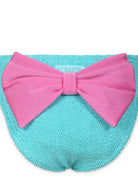 Slip bikini per bambina MC2 Saint Barth Kids Madame verde acquamarina con dettaglio fiocco - Rubino Kids