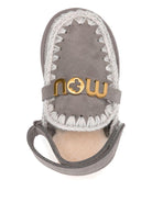 Slippers per bambina Mou Kids grigia con dettaglio all'uncinetto - Rubino Kids