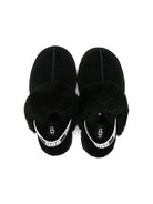 Slippers per bambina UGG Kids Funkette nero con fascia con logo stampato - Rubino Kids