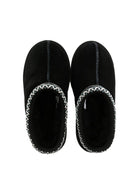 Slippers per bambina UGG Kids Tasman nero con cuciture a contrasto - Rubino Kids