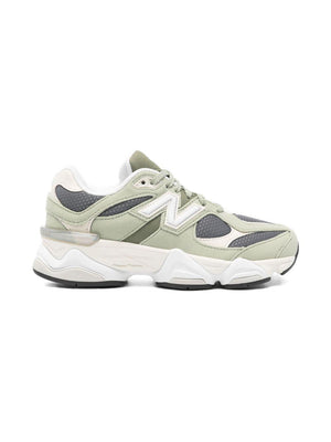 New Balance Kids 9060 green sneakers with logo detail
