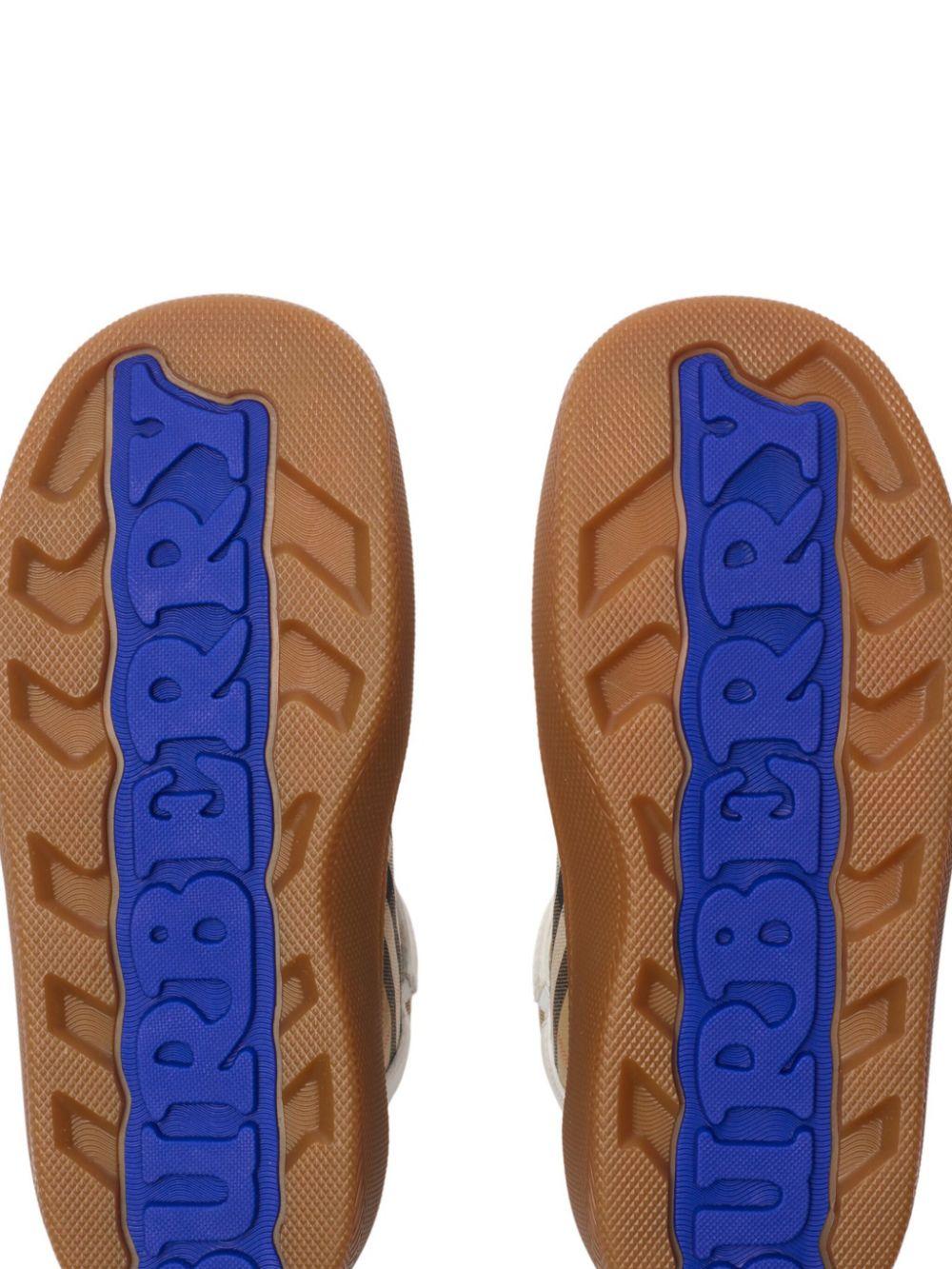 Sneakers alte per bambina Burberry Kids beige a quadri - Rubino Kids