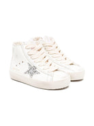 Sneakers alte per bambina Golden Goose Kids bianco con stelle glitterate - Rubino Kids