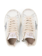 Sneakers alte per bambina Golden Goose Kids bianco con stelle glitterate - Rubino Kids