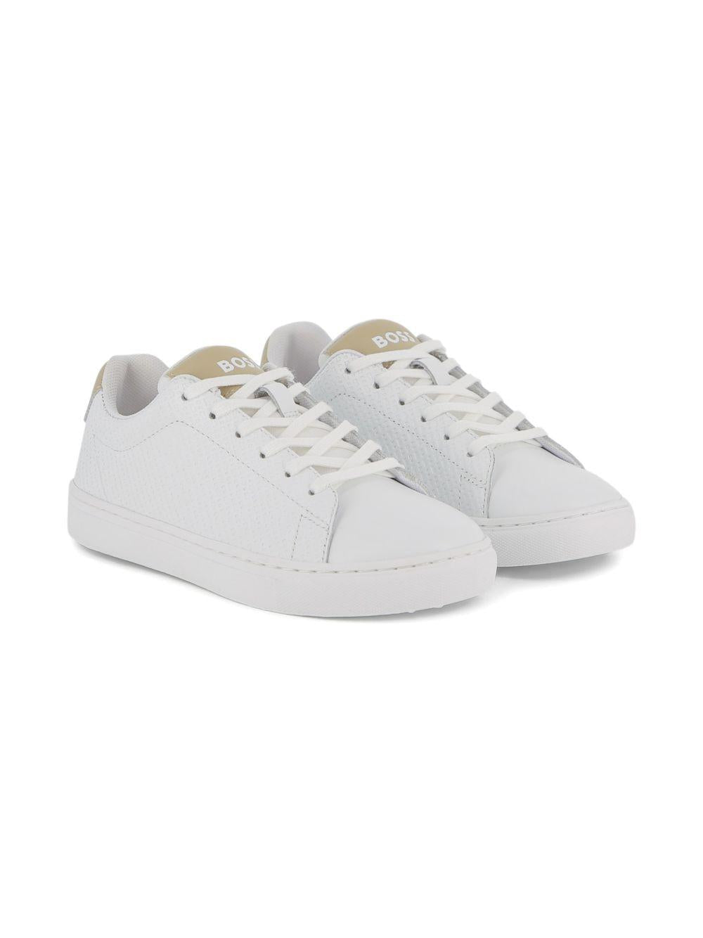 Sneakers da bambino Boss Kids bianche con lacci - Rubino Kids