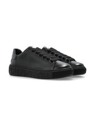 Sneakers Greca per bambino Versace Kids nere con logo sul tallone - Rubino Kids