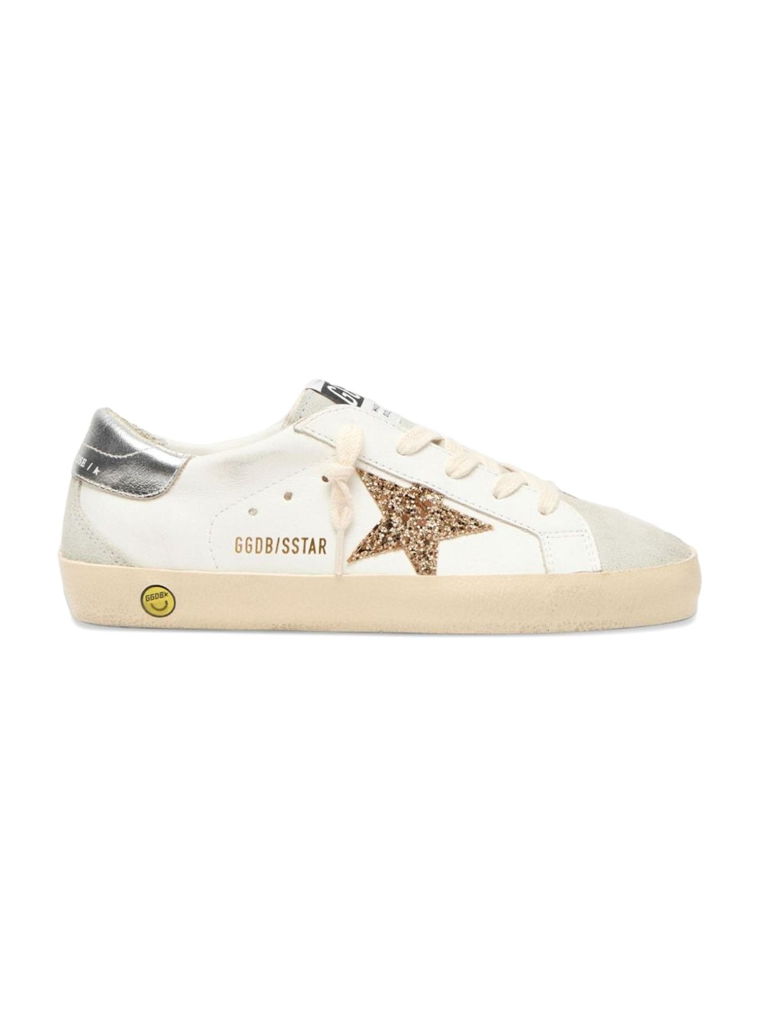 Sneakers in pelle per bambina Golden Goose Kids bianco con stella glitter - Rubino Kids