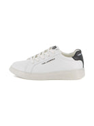 Sneakers in pelle per bambino Karl Lagerfeld Kids bianche con lacci e dettaglio con logo - Rubino Kids
