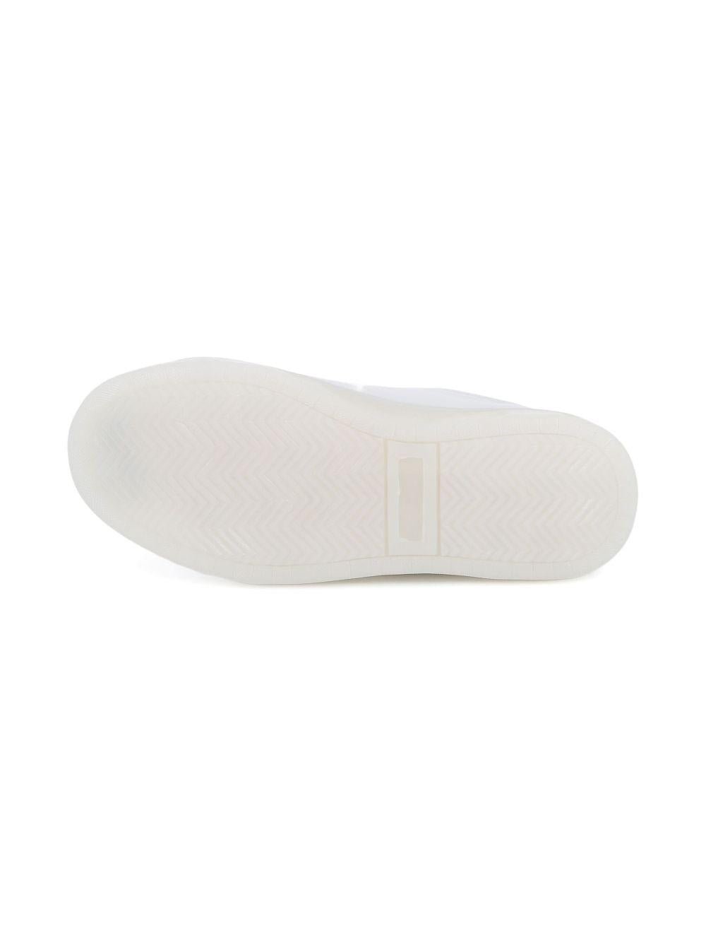 Sneakers in pelle per bambino Karl Lagerfeld Kids bianche con lacci e dettaglio con logo - Rubino Kids