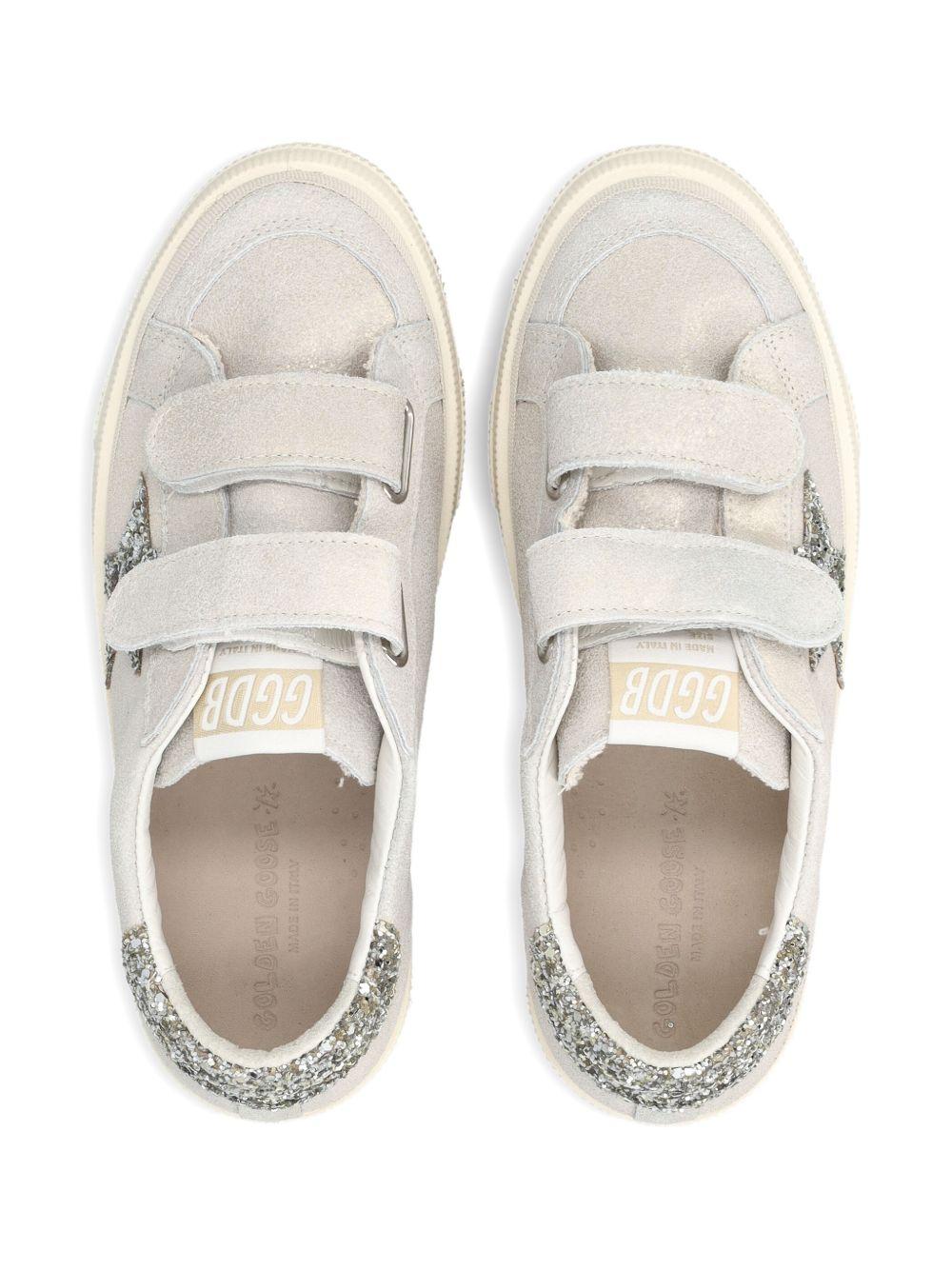 Sneakers May School per bambina Golden Goose Kids grigio con dettagli glitter - Rubino Kids
