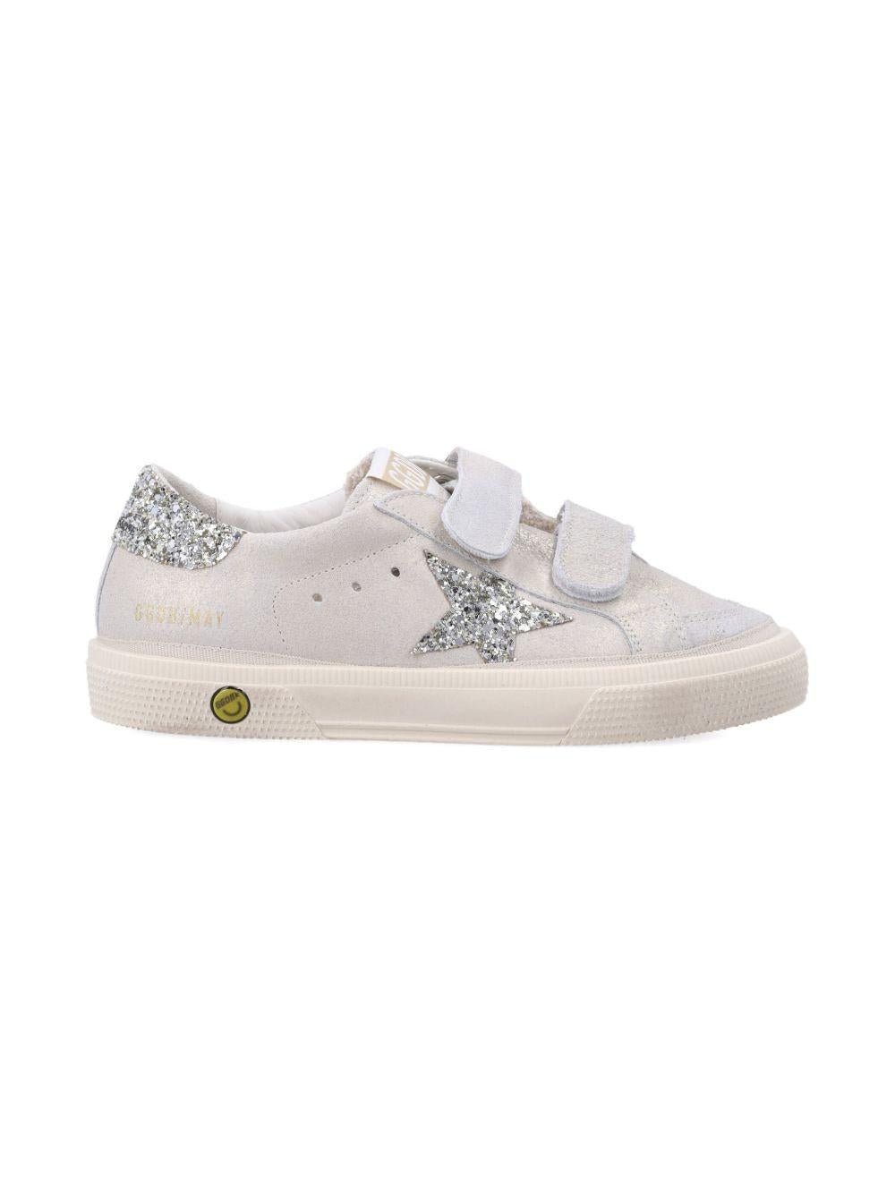 Sneakers May School per bambina Golden Goose Kids grigio con dettagli glitter - Rubino Kids