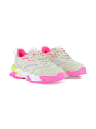 Sneakers per bambina Billieblush beige con inserti fucsia - Rubino Kids