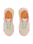 Sneakers per bambina Billieblush beige con inserti fucsia - Rubino Kids
