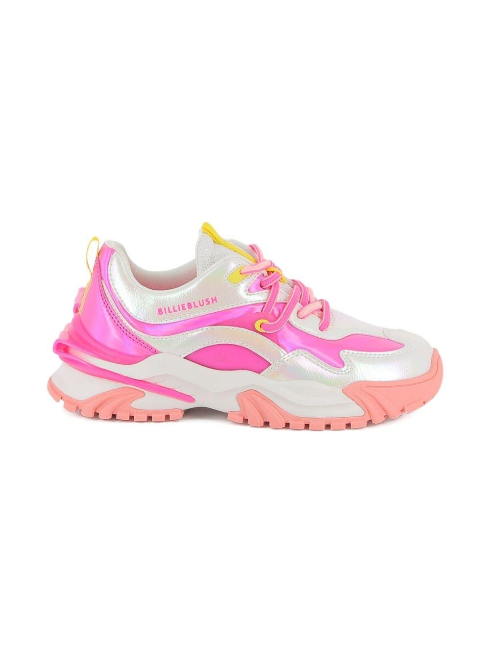 Sneakers per bambina Billieblush bianco con effetto olografico - Rubino Kids