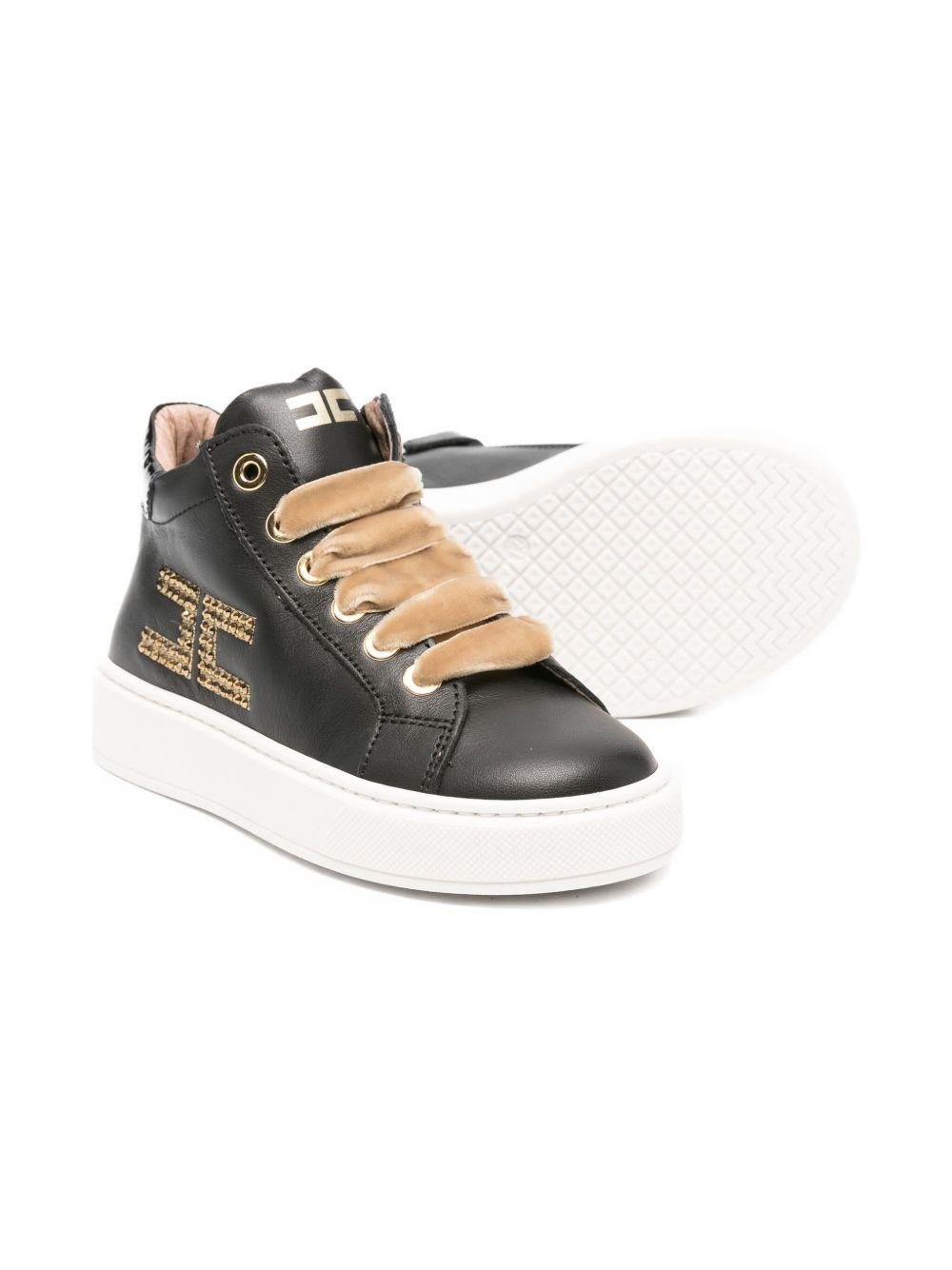 Sneakers per bambina Elisabetta Franchi La Mia Bambina nere con chiusura con cerniera - Rubino Kids