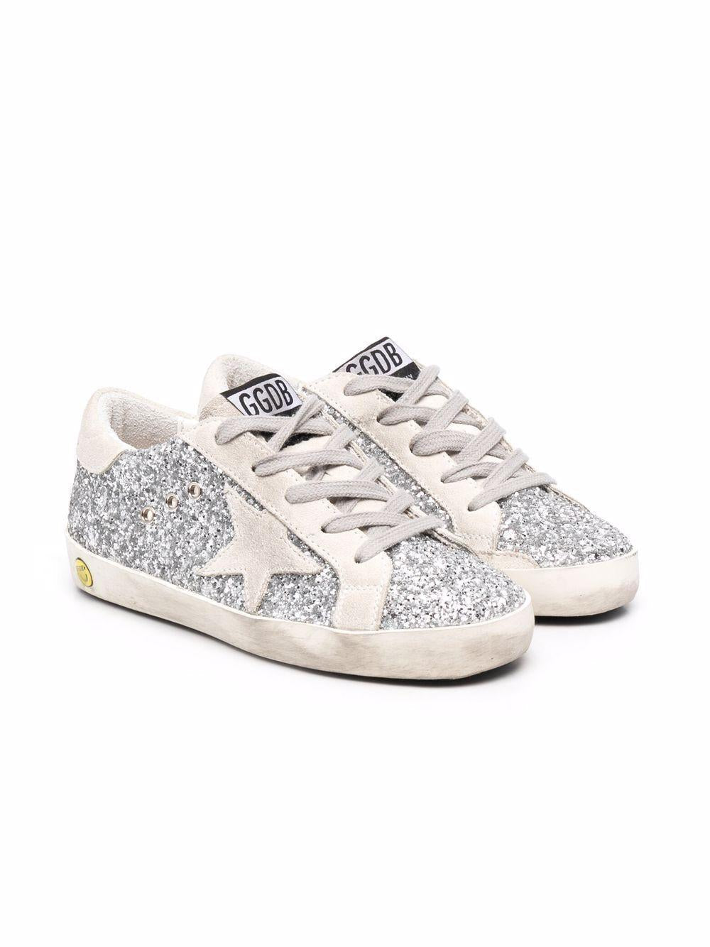 Sneakers per bambina Golden Goose Kids argento con glitter - Rubino Kids