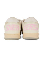 Sneakers per bambina Golden Goose Kids beige stringate in pelle scamosciata - Rubino Kids