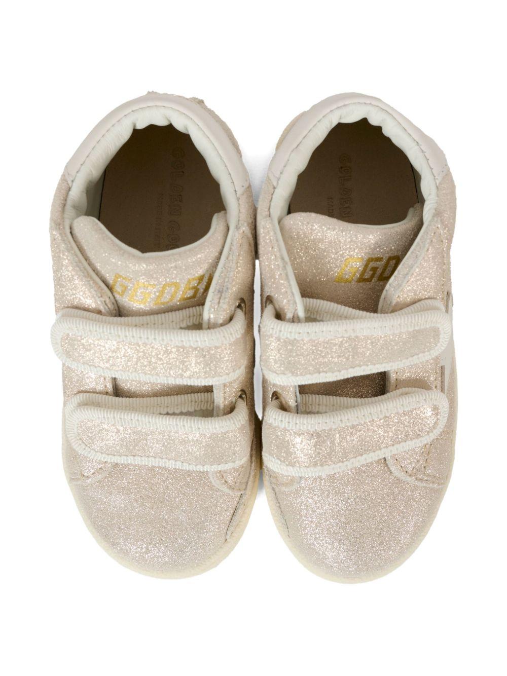 Sneakers per bambina Golden Goose Kids Glitter Stars rosa con effetto glitter - Rubino Kids