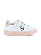 Sneakers per bambina Karl Lagerfeld Kids bianche con cinturino applicato - Rubino Kids