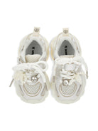 Sneakers per bambina Monnalisa bianche con applicazioni floreali - Rubino Kids