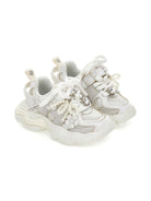 Sneakers per bambina Monnalisa bianche con applicazioni floreali - Rubino Kids