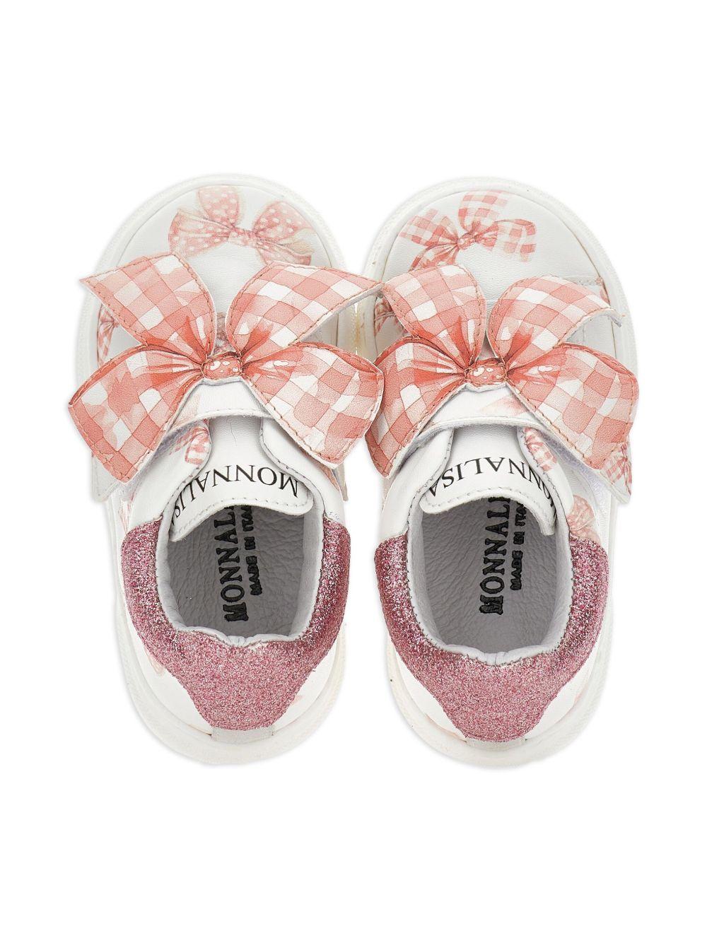 Sneakers per bambina Monnalisa bianche con design a fiori - Rubino Kids