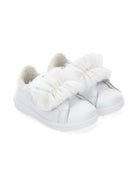 Sneakers per bambina Monnalisa bianche con dettaglio in tulle - Rubino Kids