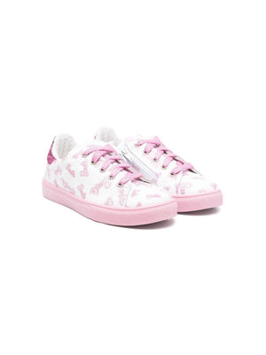Sneakers per bambina Monnalisa x Barbie bianco con fondo rosa
