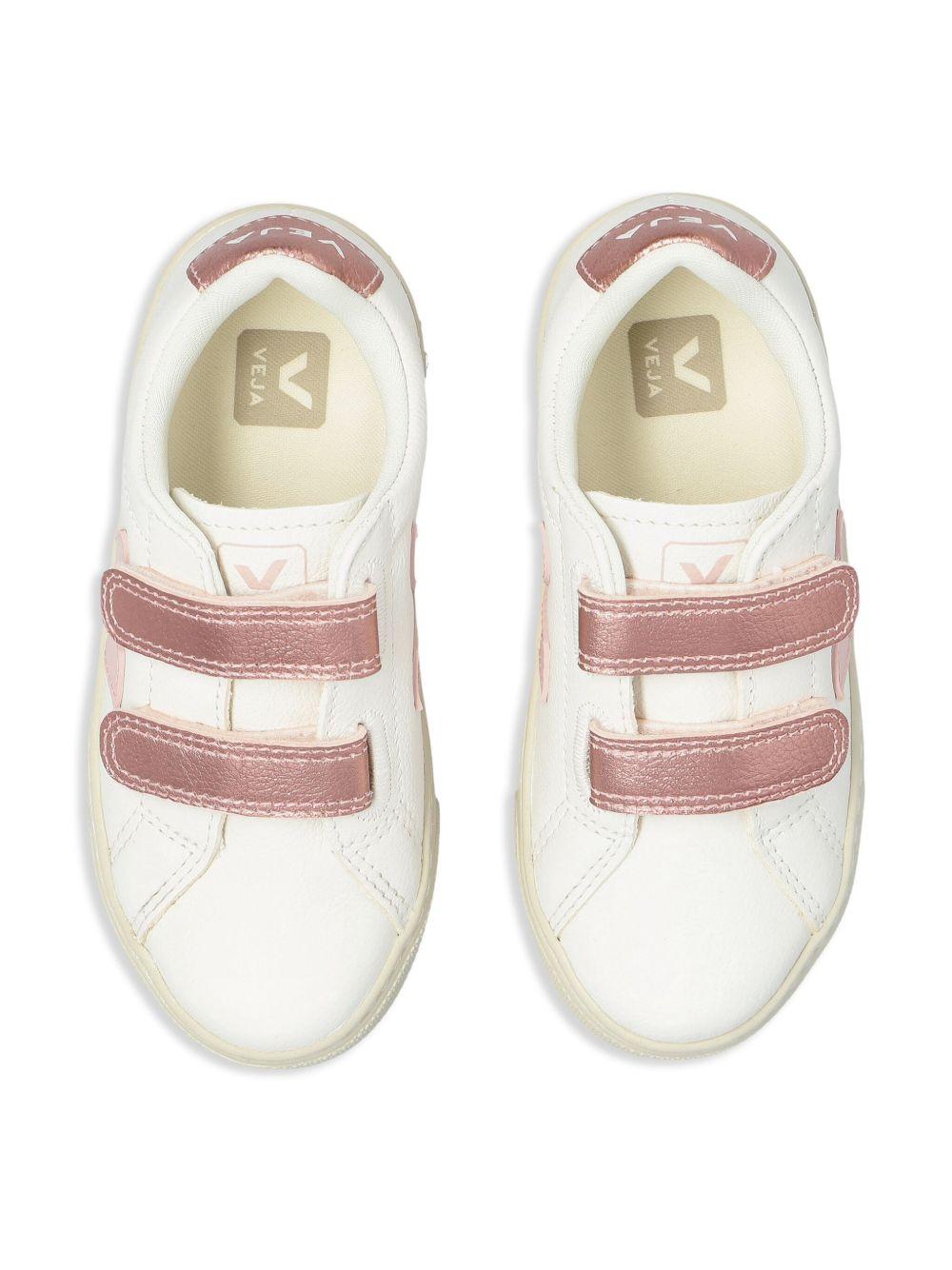 Sneakers per bambina Veja Kids bianche con chiusura frontale a strappo - Rubino Kids