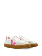 Sneakers per bambina Veja Kids bianche con inserti rosa - Rubino Kids