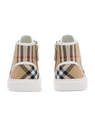 Sneakers per bambini Burberry Kids beige con caratteristico motivo Vintage Check all - over - Rubino Kids