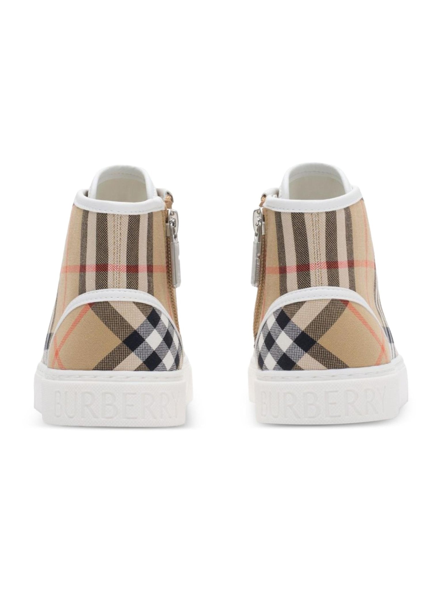 Sneakers per bambini Burberry Kids beige con caratteristico motivo Vintage Check all - over - Rubino Kids