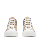 Sneakers per bambini Burberry Kids beige con caratteristico motivo Vintage Check all - over - Rubino Kids