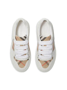 Sneakers per bambini Burberry Kids bianco con motivo Check - Rubino Kids