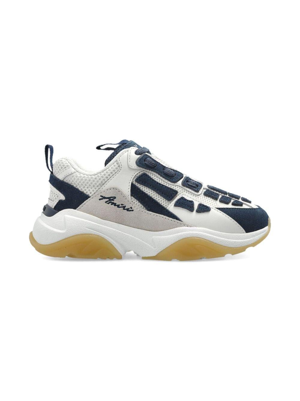 Sneakers per bambino AMIRI KIDS Bone Runner bianco con dettagli in rete - Rubino Kids