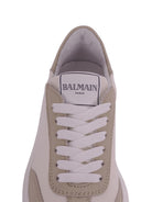 Sneakers per bambino Balmain Kids beige con linguetta con logo - Rubino Kids