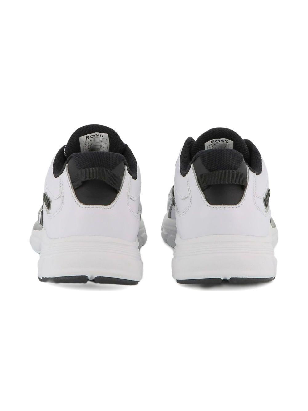 Sneakers per bambino Boss Kids bianche con inserti in rete - Rubino Kids