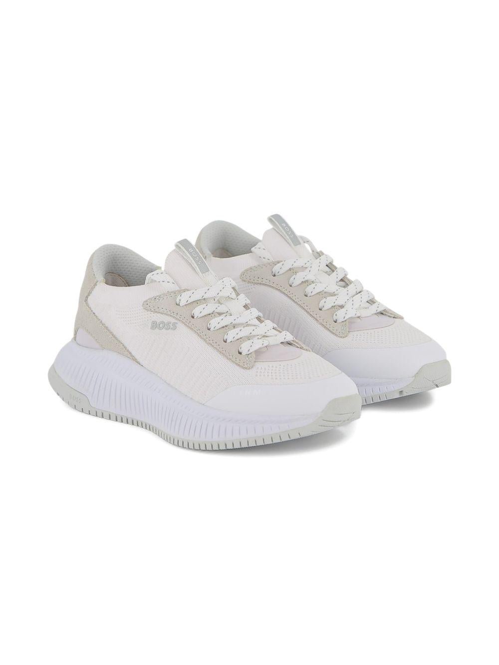 Sneakers per bambino Boss Kids bianche con inserti - Rubino Kids