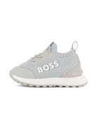 Sneakers per bambino Boss Kids grigie con dettaglio logo - Rubino Kids