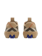 Sneakers per bambino Burberry Kids beige con fantasia tartan e caviglia imbottita - Rubino Kids