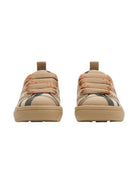 Sneakers per bambino Burberry Kids beige con fantasia tartan e caviglia imbottita - Rubino Kids